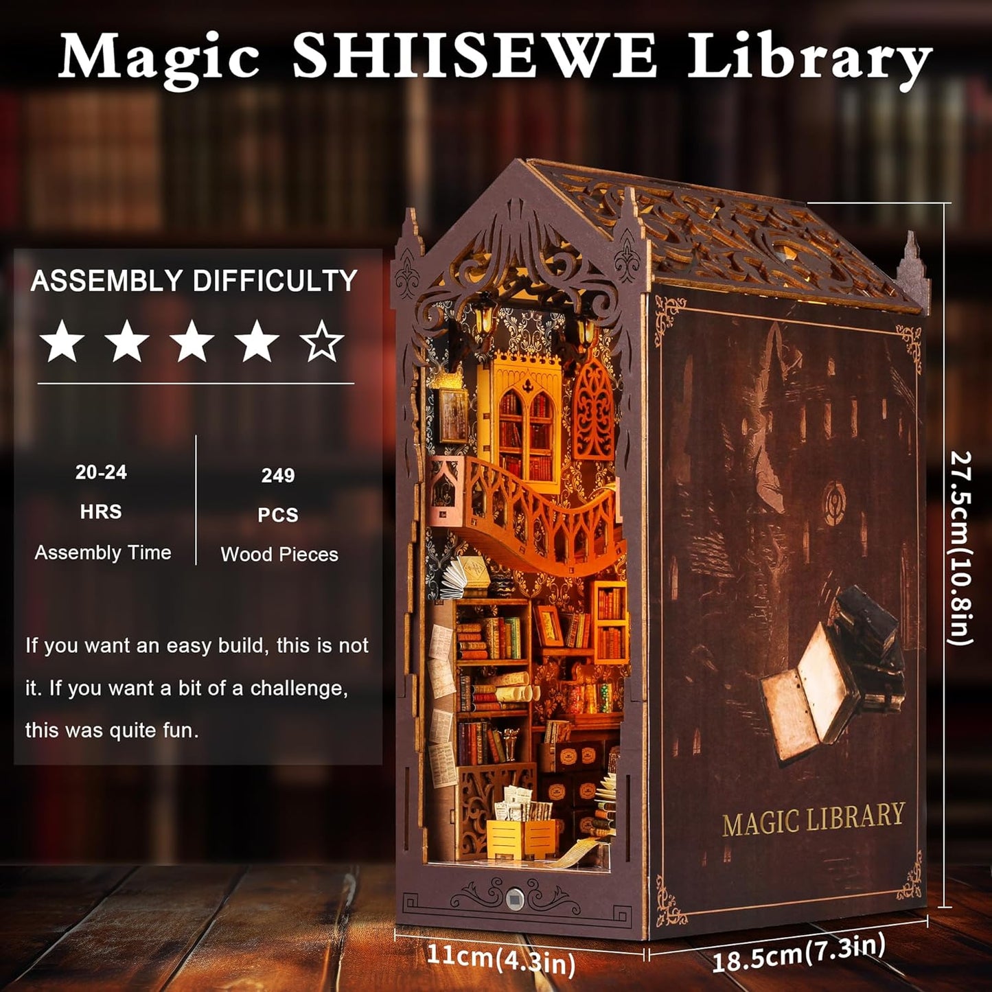 Magic Library 3D Wooden Puzzle Bookend Bookshelf